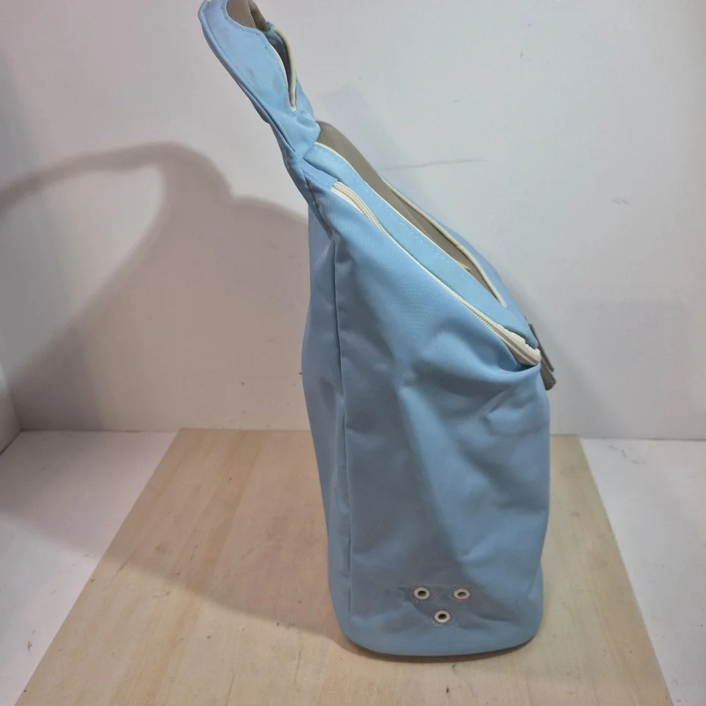 Callaway Golf Shoe Bag Light Blue Grey Chevron Logo Zippered Travel Case